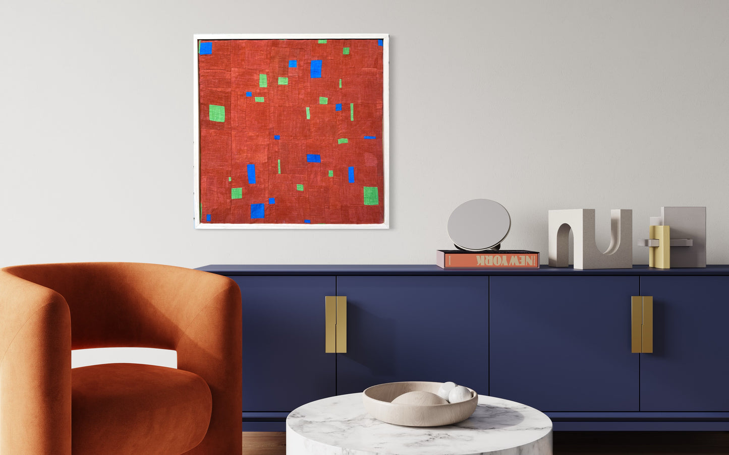 30” x 31” deep orange